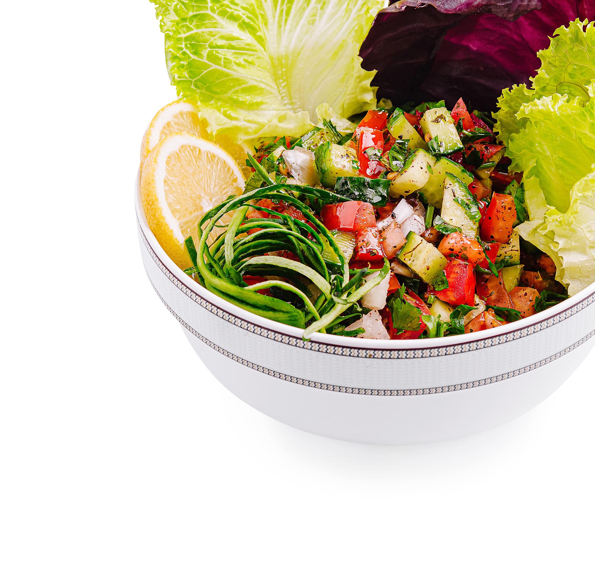 Seasonal salad with colorful vegetables